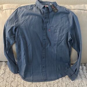 New Men’s Levi’s The One Pocket Linen Blend Shirt Large
